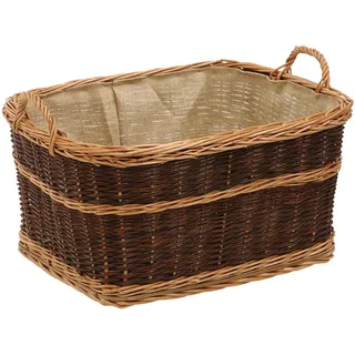 Dehner Weidenkorb mit Jute, ca. 60 x 47 x 31 cm, Weide, dunkelbraun