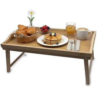 Relaxdays Betttablett , Hellbraun , Holz , Schlafzimmer, Betten