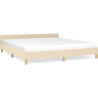vidaXL Bettgestell ohne Matratze Creme 180x200 cm Stoff - Creme