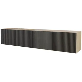 altdecor Noa-2-W Lowboard 200x40x40 cm Schwarz/Artisan Holzwerkstoff