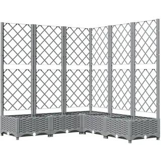 vidaXL Pflanzkübel mit Rankgitter Hellgrau 120x120x121,5 cm PP