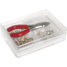 Rayher Mini-Schmuckset, 1 Zange Plus Zubehör, Div. Materialien, Gold, Silber, 14 x 7 x 2.2 cm