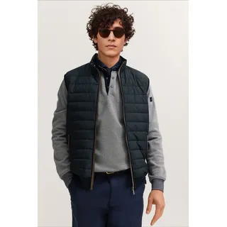 Steppweste BUGATTI "Regular Fit", Herren, Gr. M, blau (390, marine), 90% Baumwolle, 10% Polyester, unifarben, regular fit, ohne Ausschnitt, Westen Steppweste, Rücken aus Baumwolle