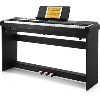 Donner DEP-20 E-Piano 88 Tasten Mit Hammermechanik - Digitales Keyboard Für Anfänger Mit Pedal Und Klavierständer