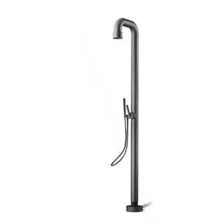 JEE-O Soho 02 Gartendusche mit Handbrause,Beschichtung: hammerbeschichtet schwarz matt