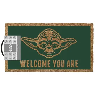 Pyramid International Star Wars Fußmatte (Yoda Welcome Design) Kokosfaser Fußmatte, Außen- und Innen-Fußmatte, 33 cm x 60 cm, Star Wars Geschenke für Männer und Frauen – Offizielles