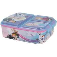 Brotdose Eiskönigin Lunchbox mit 3 Fächern, Bento Brotbox für Kinder - ideal für Schule, Kindergarten oder Freizeit