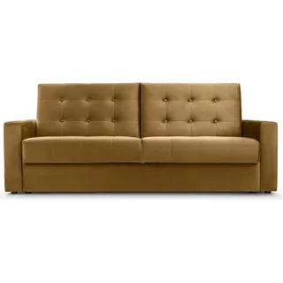 BETTSO Schlafsofa Sofa mit Bettkasten und Schlaffunktion Bettsofa Dauerschläfer Sofa Schlafcouch Couch Click Clack Wohnlandschaft MISTRAL Honiggelb - Gelb