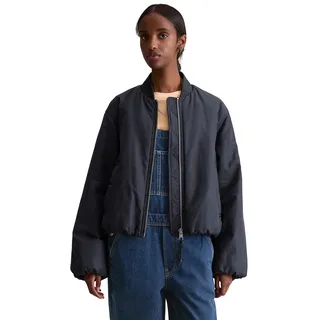 Blouson MARC O'POLO DENIM "im Aviator-Stil relaxed fit cropped aus recyceltem Polyester", Damen, Gr. M, blau depths, Obermaterial: 100% Polyester, relaxed fit normal, Jacken Blouson