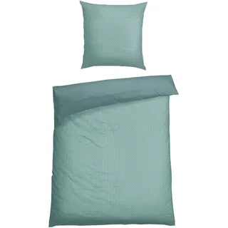 SCHIESSER Bettwäscheset Lucy | 2-teilig | Feinbiber | 100% Baumwolle im schlichten Minimaldessin« 2 Stk., tlg. MADE IN GREEN by OEKO-TEX®-zertifiziert, grün