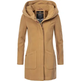 Wintermantel MARIKOO "Wintermantel Maikoo", Damen, Gr. 3XL, braun, Obermaterial: 90% Polyacryl PAN. 8% Viskose CV. 2% Elasthan EL. Obermaterial: Futter: 100% Polyester PES. 100% Polyester PES., Mäntel Wintermantel