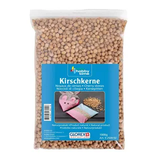 Glorex 0 2509 02 - Kirschkerne, 1000 g, gewaschenes Naturprodukt, ideal für Kirschkernkissen, kann erwärmt werden, Braun