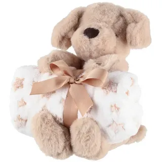 Fleecedecke Maskottchen 75/100 cm , Braun , Textil , 19.5x26 cm , Heimtextilien, Wohntextilien, Decken, Kuscheldecken