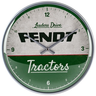 Nostalgic-Art Retro Wanduhr, Ø 31 cm, Fendt – Tractors – Geschenk-Idee für Traktor-Fans, Original Lizenzprodukt (OLP), Große Küchenuhr, Vintage Design