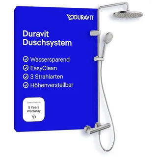 Duravit Duschsystem 1000 MinusFlow Ausl. 354mm, m Brausethermostat, ES gebürstet