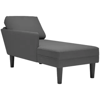 vidaXL Chaiselongue mit Kissen Dunkelgrau Cordstoff