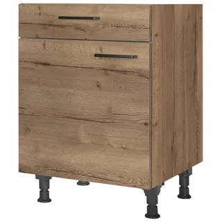 Nobilia Unterschrank Schubkastenunterschrank 60 x 87 x 56 cm Eiche Dunkel
