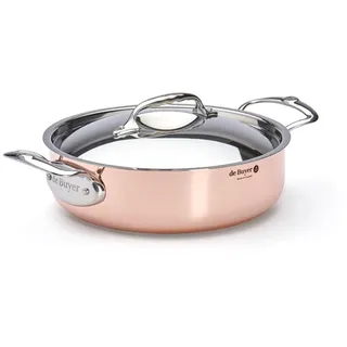 de Buyer - Niederer Bratentopf aus Kupfer mit Deckel aus Edelstahl PRIMA MATERA - 24 cm - 6241.24