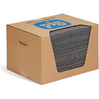 New Pig MAT240 PIG Universal-Matte, 83,6 l Saugfähigkeit, 51 cm Länge x 38 cm Breite, 100 Matten/Spender, grau (100 Stück)