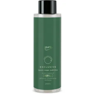 ipuro Exclusive Raumduft Nachfüllflasche SAGE Sublime 240ml mit erhöhtem Duftölanteil | Raumerfrischer mit Limetten, Salbei & Lavendel Duft | Nachfüller Diffuser mit Stäbchen | Lufterfrischer Refill