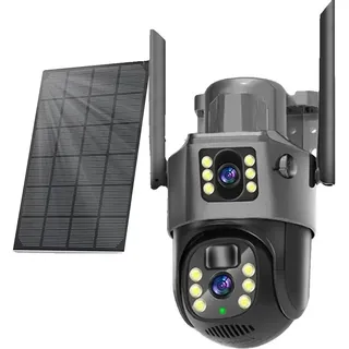 Außen-Sicherheitskamera, Solarenergie, HD-Dualobjektiv, 1Stk WIFI Solar Cam