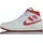 Air Jordan 1 Mid Herren Sneaker, Echtleder Turnschuhe Mid-Top Sneaker FJ3458 160 Weiß/Rot - 45 1/2
