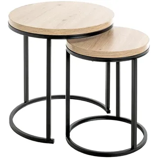 Haku-Möbel HAKU Möbel Beistelltische-Set eiche