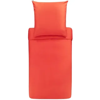 BASSETTI Uni Bettwäsche aus 100% Baumwollsatin in der Farbe Tangerine 1191, Maße: 135x200 cm - 9324563