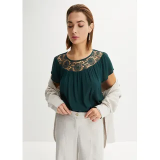 bonprix Kurzarmbluse »Bluse aus reiner Viskose« Bluse aus reiner Viskose, grün