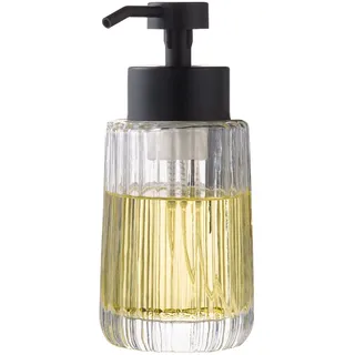 Easy Tang Schaumseifenspender aus Glas mit schwarzer Pumpe, 340 ml, Vintage-inspirierte, Moderne Glasflasche, nachfüllbar, für Badezimmer, Waschtisch, Arbeitsplatte und Küche