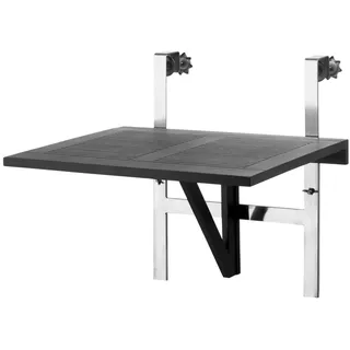 gardenson Balkonhängetisch 54 x 70 x 60 cm Schwarz