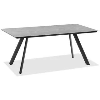 Gartentisch , Anthrazit, Grau , Kunststoff , Betonoptik , rechteckig , Stativgestell , 95x76x200 cm , wetterbeständig , Gartenmöbel, Gartentische, Gartentische