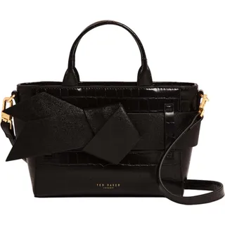 Ted Baker Handtasche Umhängetasche Jjosie Croc Effect Mini Knot Bow Bag Black schwarz - Schwarz