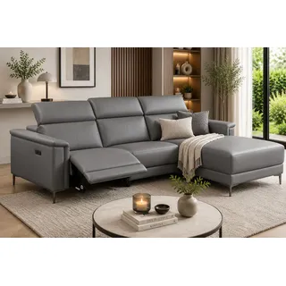 OTTO home Eckcouch Kunstleder 2-Sitzer Grau