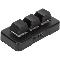 VBESTLIFE 3-Tasten-Tastatur, USB/2,4 G/Bluetooth RGB Programmierbare Makro-Tastatur, Kabellose Mechanische Gaming-Tastatur mit HID-Programmierung