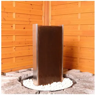 Köhko KÖHKO® Wasserwand "Bolivieren" mit LED-Beleuchtung Höhe 79 cm Zimmerbrunnen 31002 aus der Kombination von Cortenstahl und Edelstahl