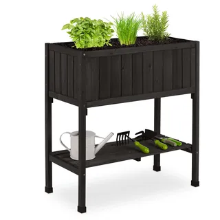 Relaxdays Hochbeet 80 x 74 x 38 cm Schwarz