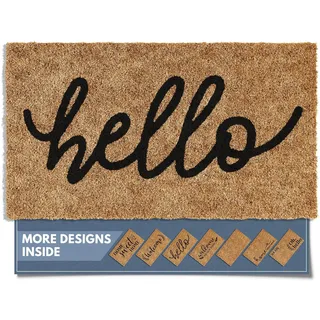 Barnyard Designs "Hello Fußmatte für drinnen und draußen, Rutschfester Teppich, Haustür, Willkommensmatte für den Eingangsbereich, Hauseingang, Bauernhaus-Dekor, 76 x 43 cm