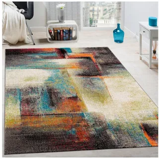 Paco Home Teppich Modern Kurzflor, Wohnzimmer Bunt Trendig Meliert Multicolour, Grösse:200x290 cm