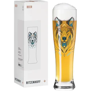 RITZENHOFF 3481920 Bierglas 600 ml - Serie Brauchzeit - Motiv Wolf