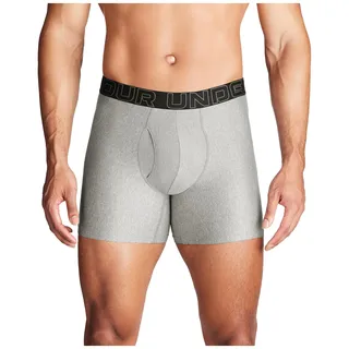 Under Armour Herren Performance Tech Boxerjock Slip, 15,2 cm Innennaht, Ganztägiger Komfort und Weich Retroshorts, Steel Heather-Core 3er-Pack, M