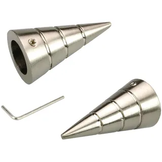 LIEDECO Gardinenstangen-Endstück Kegel 1-läufig Ø 16 mm 5,5 cm Edelstahlfarben
