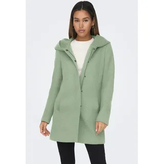 Langjacke ONLY "ONLSEDONA LIGHT COAT OTW NOOS", Damen, Gr. XS, laurel grün detail:melange with pumice stone, Web, Obermaterial: 85% Polyester, 15% Baumwolle, meliert, figurumspielend Po-bedeckend, gerader Abschluss, Jacken Langjacke, Materialmix