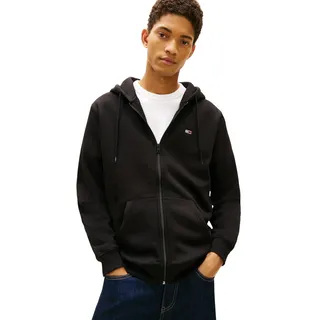 Tommy Hilfiger Tommy Jeans Herren TJM REG FLAG ZIP FLEECE Thru Dm0dm20743 Kapuzenpullover mit Durchgehendem Reißverschluss, Black (Black), XL EU