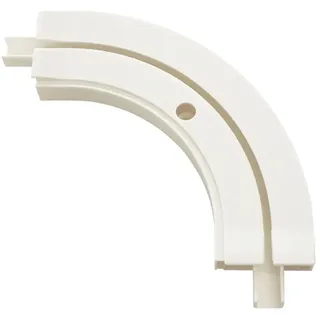 GARDINIA Erkerbogen für Vorhangschienen-Verlängerungen GE1 / 1-läufige Gardinenschiene, 90°-Winkel, 13,5/13,5 cm, Kunststoff, Weiß