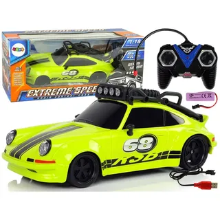 Lean Toys Sportwagen Rennwagen RC Auto Fahrzeug Ferngesteuert Rallye Spielzeug, Größe:UNIVERSAL - Grün