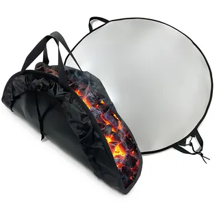 Relaxdays Feuerfeste Unterlage rund 60 cm 5-lagig Schwarz/Silber