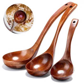 Naturholz Suppenkelle Aus Holz Suppenkelle Suppenlöffel Naturholz Japanischer Suppenlöffel Mit Langem Griff Aus Holzwaren Löffel Für Holz Küchengerät 3 Stück