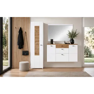 Wohn-Concept Fresno Garderoben-Set 2 Artisan Eiche weiß matt
