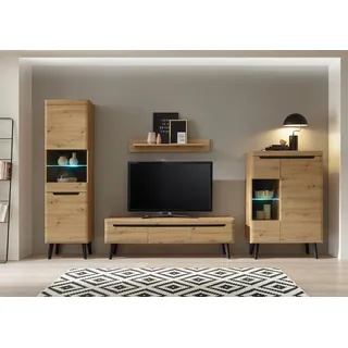 INOSIGN Wohnwand »Torge, Anbauwand, Schrankwand, Mediawand, Wohnzimmer-Set« Set, 4 Stk. tlg., beige